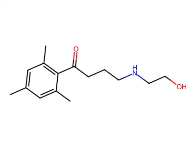 1-Butanone, 4-((2-hydroxyethyl)amino)-1-(2,4,6-trimethylphenyl)- structure