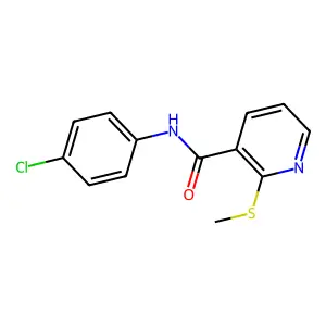 N-(4-chlorophenyl)-2-methylsulfanylpyridine-3-carboxamide structure
