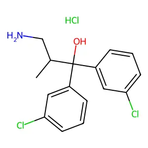 3-Amino-1,1-bis(3-chlorophenyl)-2-methylpropan-1-ol--hydrogen chloride (1/1) structure