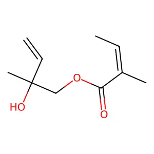 2-Hydroxy-2-methylbut-3-en-1-yl 2-methylbut-2-enoate structure