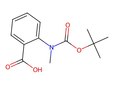2-((tert-Butoxycarbonyl)(methyl)amino)benzoic acid structure
