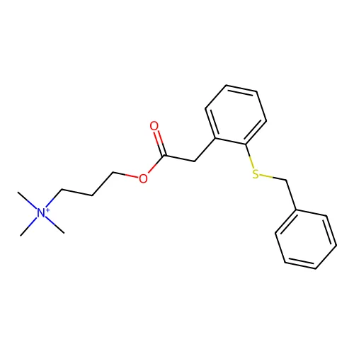 3-[2-(2-Benzylsulfanylphenyl)acetyl]oxypropyl-trimethylazanium structure