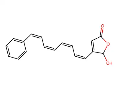 2-Hydroxy-3-(8-phenylocta-1,3,5,7-tetraenyl)-2H-furan-5-one structure