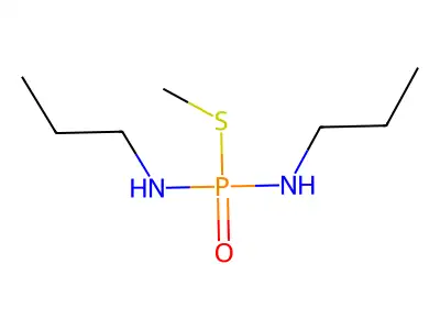 Phosphorodiamidothioic acid, N,N'-dipropyl-, S-methyl ester structure