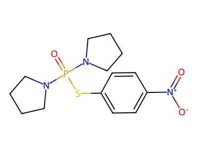 1-((4-Nitrophenyl)sulfanyl-pyrrolidin-1-ylphosphoryl)pyrrolidine structure