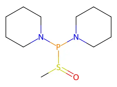 Methylsulfinyl-di(piperidin-1-yl)phosphane structure
