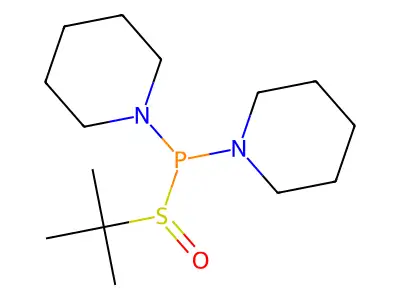 Piperidine, 1,1'-(((1,1-dimethylethyl)sulfinyl)phosphinylidene)bis- structure