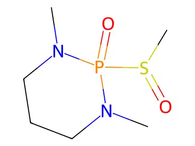 1,3,2-Diazaphosphorine, hexahydro-1,3-dimethyl-2-(methylsulfinyl)-, 2-oxide structure