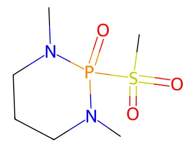 1,3,2-Diazaphosphorine, hexahydro-1,3-dimethyl-2-(methylsulfonyl)-, 2-oxide structure