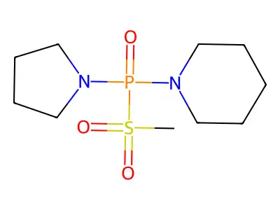 Piperidine, 1-((methylsulfonyl)-1-pyrrolidinylphosphinyl)- structure