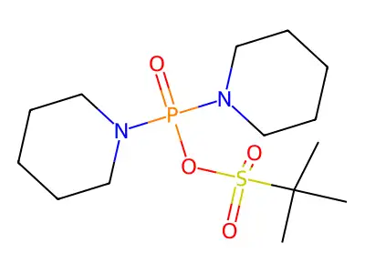Di(piperidin-1-yl)phosphoryl 2-methylpropane-2-sulfonate structure