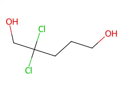 2,2-Dichloropentane-1,5-diol structure