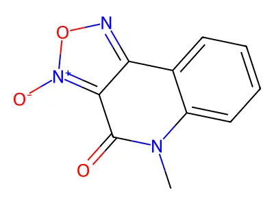 5-Methyl-3-oxido-[1,2,5]oxadiazolo[3,4-c]quinolin-3-ium-4-one structure