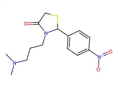 3-[3-(Dimethylamino)propyl]-2-(4-nitrophenyl)-1,3-thiazolidin-4-one structure