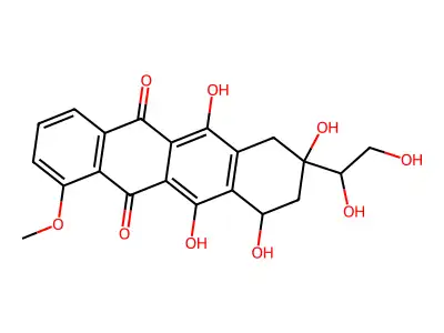4'-Deoxydoxorubicinol 7-deoxyaglycone structure
