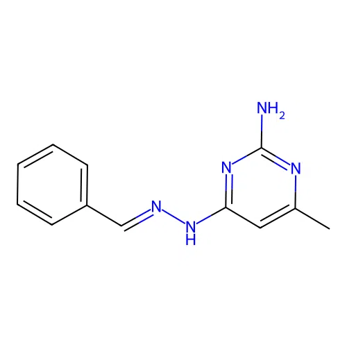 4-[(2E)-2-benzylidenehydrazinyl]-6-methylpyrimidin-2-amine structure