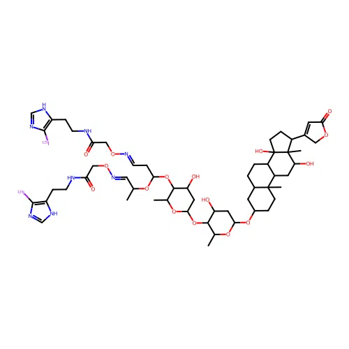digoxin-iodohistamine(bis(O-carboxymethyloxime)) structure