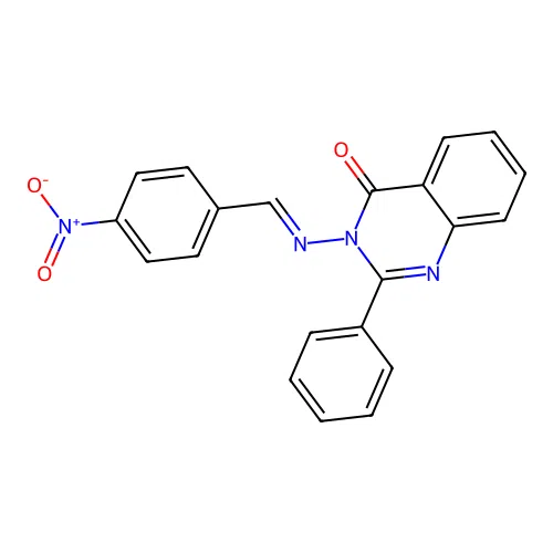 3-{[(E)-(4-nitrophenyl)methylidene]amino}-2-phenylquinazolin-4(3H)-one structure