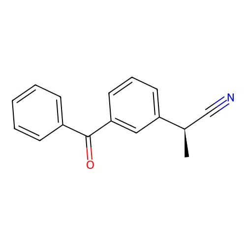 2-(3-Benzoylphenyl)propionitrile, (S)- structure