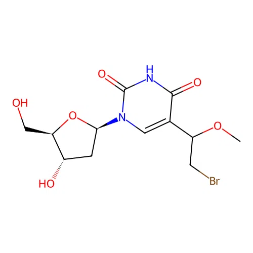 5-(2-bromo-1-methoxyethyl)-2'-deoxyuridine structure