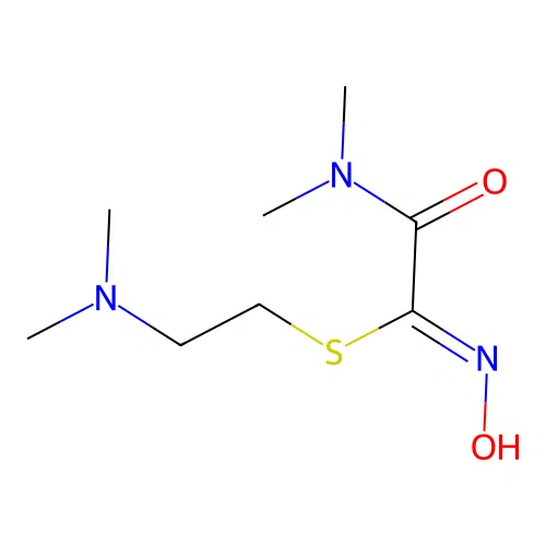 S-[2-[N,N-Dimethylamino]ethyl]N,N-dimethylcarbamoyl thiocarbohydroximate structure