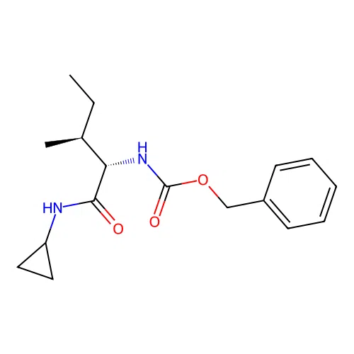 benzyl N-[(2S,3S)-1-(cyclopropylamino)-3-methyl-1-oxopentan-2-yl]carbamate structure