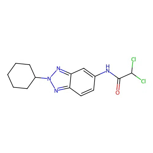 2,2-dichloro-N-(2-cyclohexylbenzotriazol-5-yl)acetamide structure