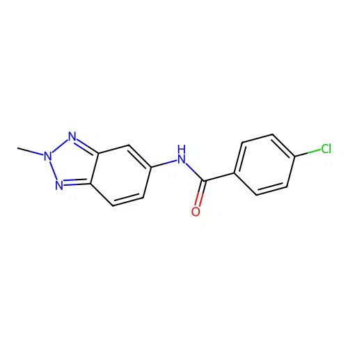 4-chloro-N-(2-methylbenzotriazol-5-yl)benzamide structure