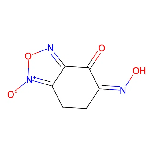 (5Z)-5-(hydroxyimino)-6,7-dihydro-2,1,3-benzoxadiazol-4(5H)-one 1-oxide structure