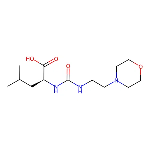 N-{[2-(morpholin-4-yl)ethyl]carbamoyl}-L-leucine structure