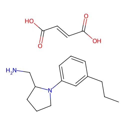 2-Pyrrolidinemethanamine, 1-(3-propylphenyl)-, (-)-, (E)-2-butenedioate (1:1) structure