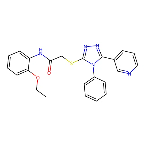 N-(2-ethoxyphenyl)-2-[(4-phenyl-5-pyridin-3-yl-1,2,4-triazol-3-yl)sulfanyl]acetamide structure