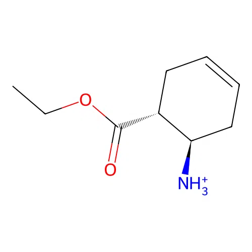 (1R,6R)-6-(Ethoxycarbonyl)cyclohex-3-EN-1-aminium structure
