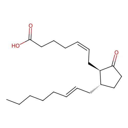 (+)(-)-8,12-trans-9-Oxo-prosta-5,14-dienoic acid structure