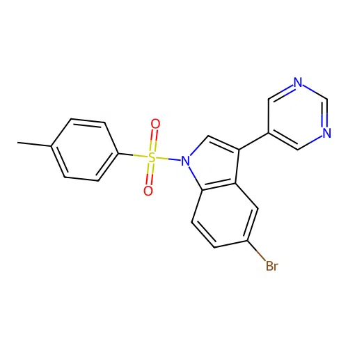 5-Bromo-1-(4-methylphenyl)sulfonyl-3-pyrimidin-5-ylindole structure