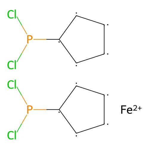 1,1'-Bis(dichlorophosphino)ferrocene structure