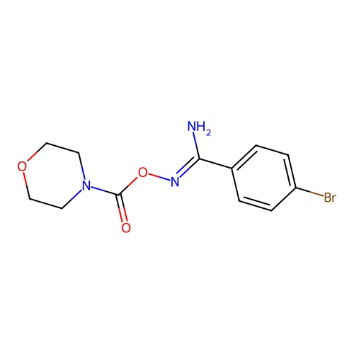 [[Amino-(4-bromophenyl)methylidene]amino] morpholine-4-carboxylate structure