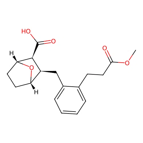 (1R,2S,3R,4S)-3-(2-(3-Methoxy-3-oxopropyl)benzyl)-7-oxabicyclo[2.2.1]heptane-2-carboxylic acid structure