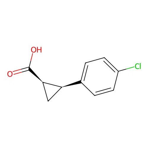 (1R,2S)-2-(4-chlorophenyl)cyclopropane-1-carboxylic acid structure