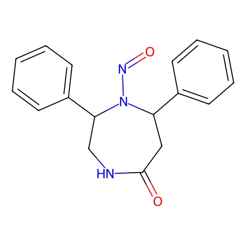 1-Nitroso-2,7-diphenyl-1,4-diazepan-5-one structure