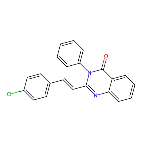 2-[(E)-2-(4-chlorophenyl)ethenyl]-3-phenylquinazolin-4-one structure