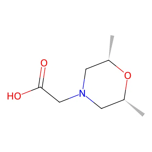 2-[(2R,6S)-2,6-dimethylmorpholin-4-yl]acetic acid structure