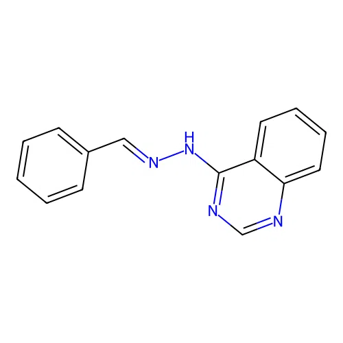 Benzaldehyde 4-quinazolinylhydrazone structure