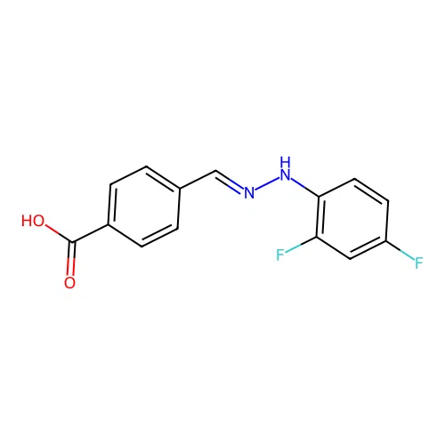 Benzoic acid, 4-[(E)-[2-(2,4-difluorophenyl)hydrazinylidene]methyl]- structure