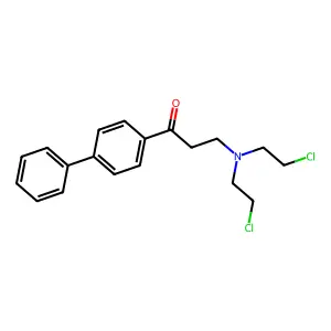 4-(3'-Di(2-chloroethyl)aminopropionyl)biphenyl structure