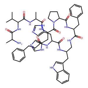 (Deamino-phe6, his7, D-ala11, D-pro13-PS I(CH2NH)-P structure