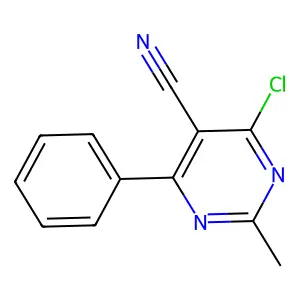5-Pyrimidinecarbonitrile, 4-chloro-2-methyl-6-phenyl- structure