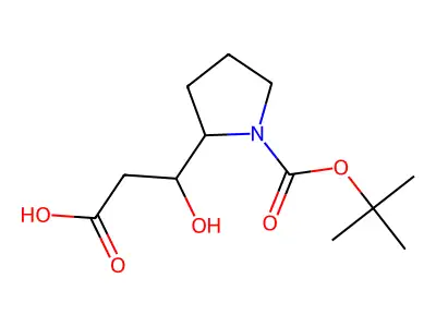 3-{1-[(Tert-butoxy)carbonyl]pyrrolidin-2-yl}-3-hydroxypropanoic acid structure