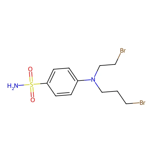 4-((2-Bromoethyl)(2-bromopropyl)amino)benzenesulfonamide structure