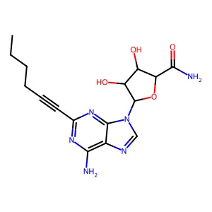 2-(1-Hexyn-1-yl)adenosine-5'-uronamide structure